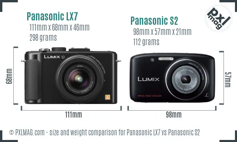 Panasonic LX7 vs Panasonic S2 size comparison