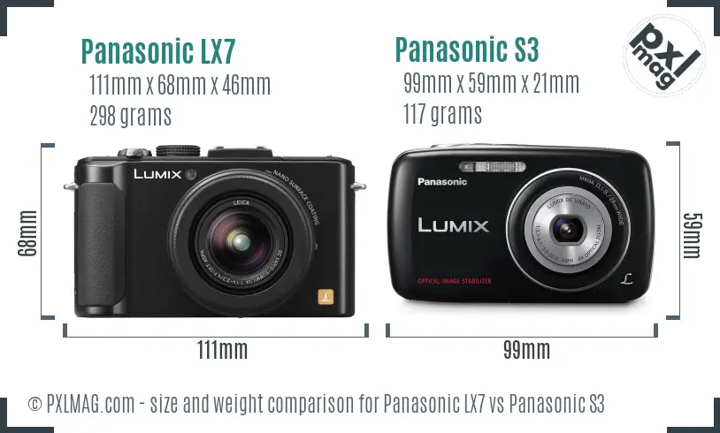 Panasonic LX7 vs Panasonic S3 size comparison