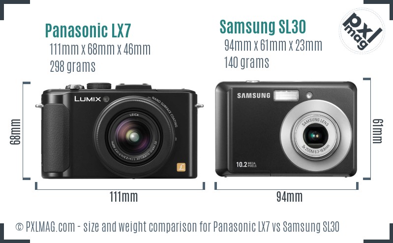 Panasonic LX7 vs Samsung SL30 size comparison Panasonic LX7 vs Samsung SL30 size comparison