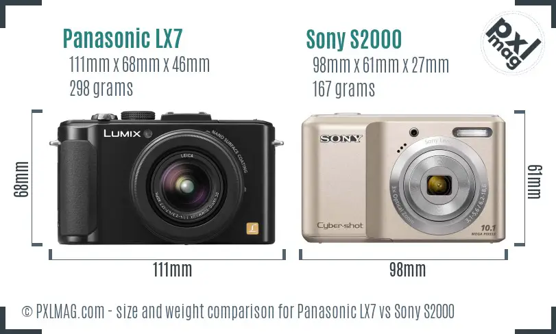 Panasonic LX7 vs Sony S2000 size comparison Panasonic LX7 vs Sony S2000 size comparison