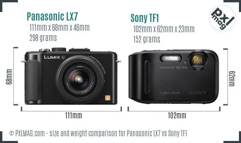 Panasonic LX7 vs Sony TF1 size comparison