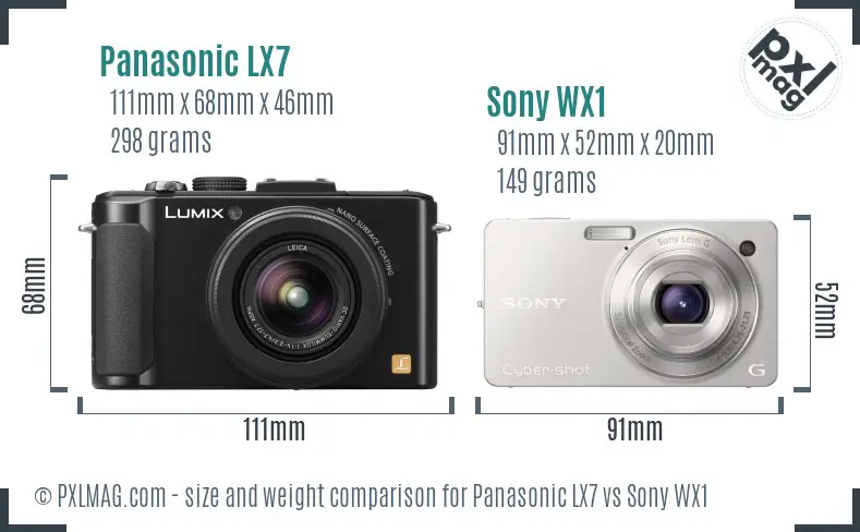 Panasonic LX7 vs Sony WX1 size comparison Panasonic LX7 vs Sony WX1 size comparison