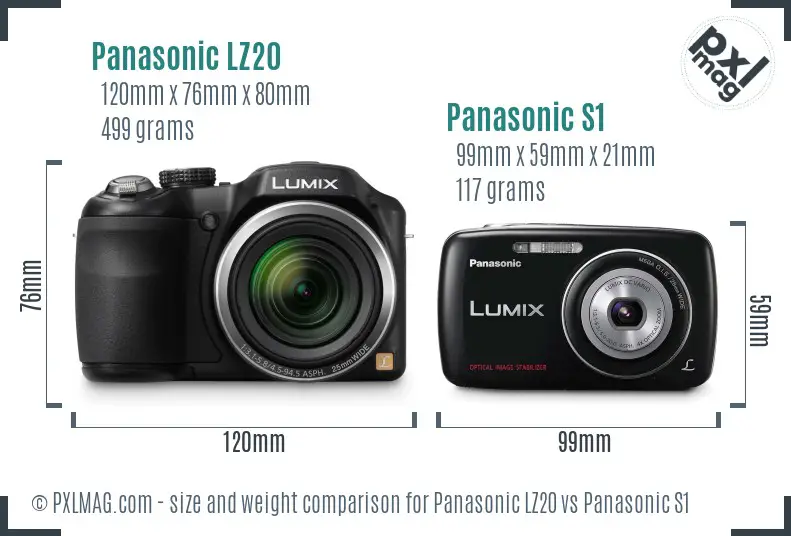 Panasonic LZ20 vs Panasonic S1 size comparison