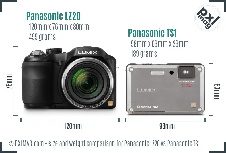 Panasonic LZ20 vs Panasonic TS1 size comparison
