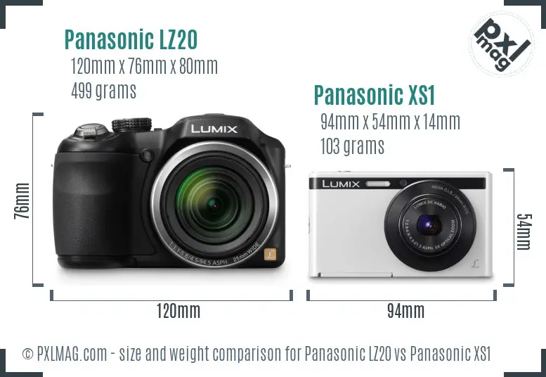 Panasonic LZ20 vs Panasonic XS1 size comparison