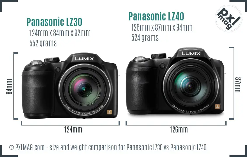 Panasonic LZ30 vs Panasonic LZ40 size comparison