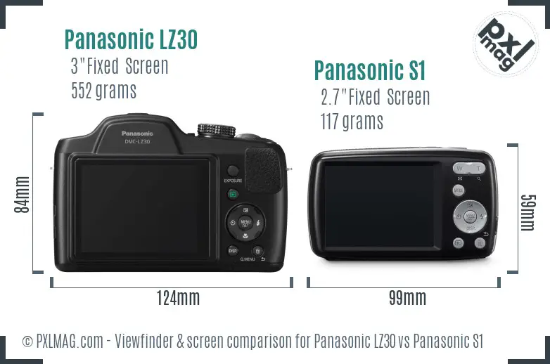 Panasonic LZ30 vs Panasonic S1 Screen and Viewfinder comparison
