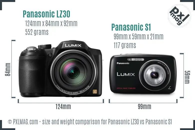 Panasonic LZ30 vs Panasonic S1 size comparison