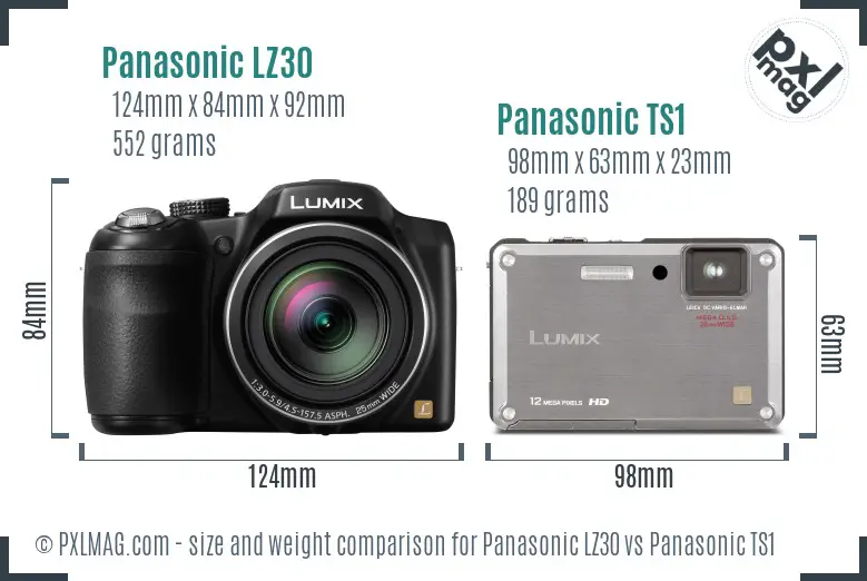 Panasonic LZ30 vs Panasonic TS1 size comparison
