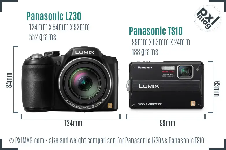 Panasonic LZ30 vs Panasonic TS10 size comparison