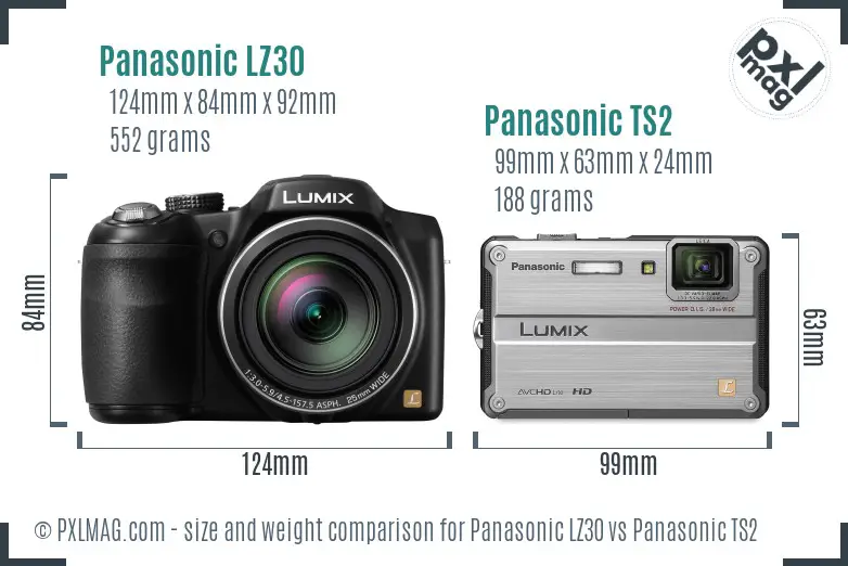 Panasonic LZ30 vs Panasonic TS2 size comparison