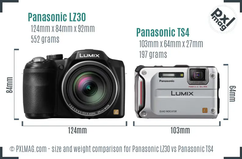 Panasonic LZ30 vs Panasonic TS4 size comparison