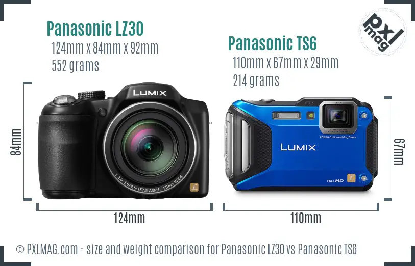 Panasonic LZ30 vs Panasonic TS6 size comparison