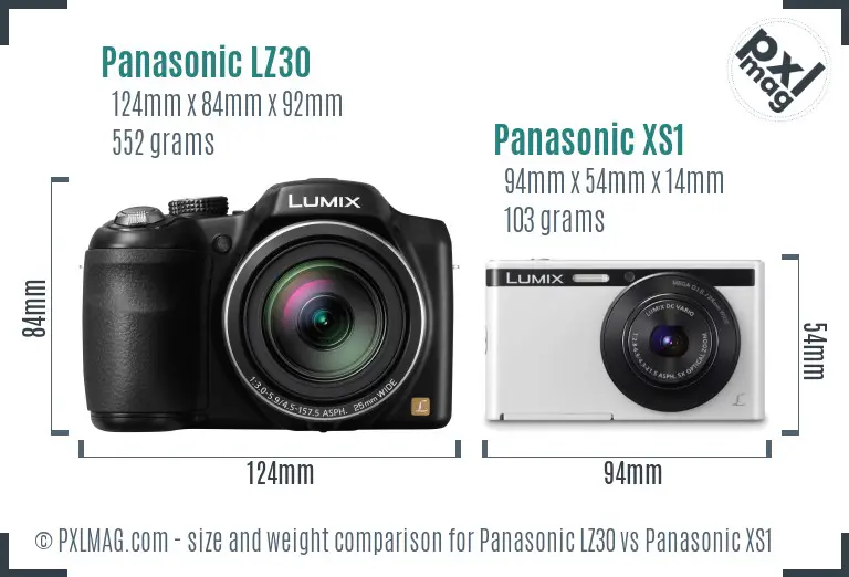 Panasonic LZ30 vs Panasonic XS1 size comparison