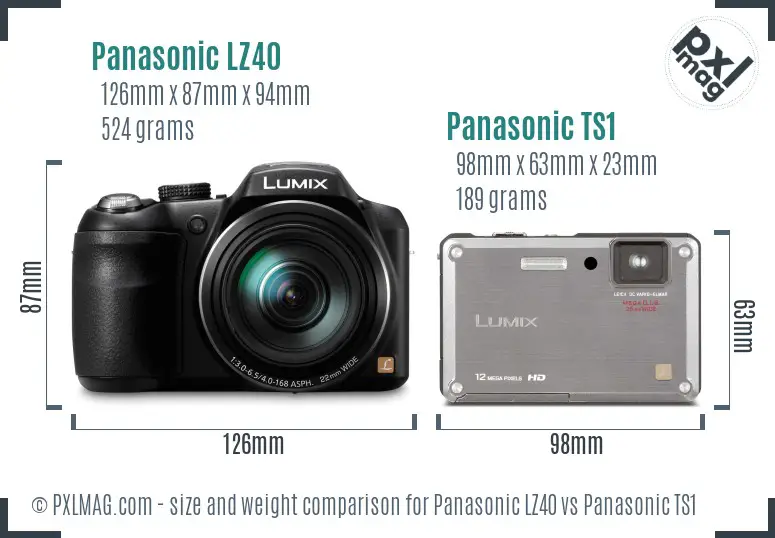 Panasonic LZ40 vs Panasonic TS1 size comparison