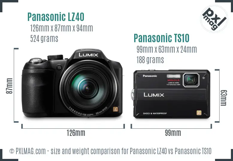 Panasonic LZ40 vs Panasonic TS10 size comparison