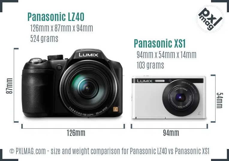 Panasonic LZ40 vs Panasonic XS1 size comparison
