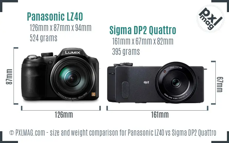 Panasonic LZ40 vs Sigma DP2 Quattro size comparison