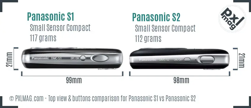Panasonic S1 vs Panasonic S2 top view buttons comparison