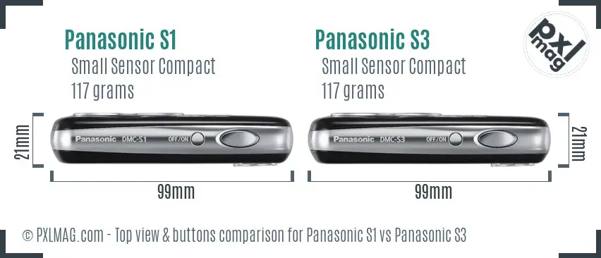 Panasonic S1 vs Panasonic S3 top view buttons comparison