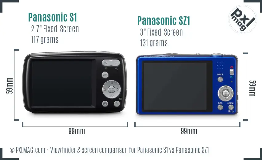 Panasonic S1 vs Panasonic SZ1 Screen and Viewfinder comparison