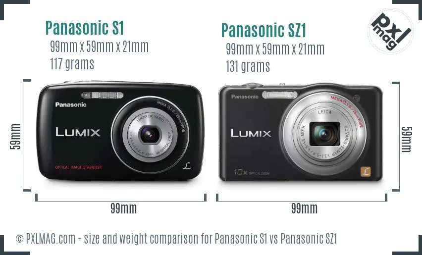 Panasonic S1 vs Panasonic SZ1 size comparison