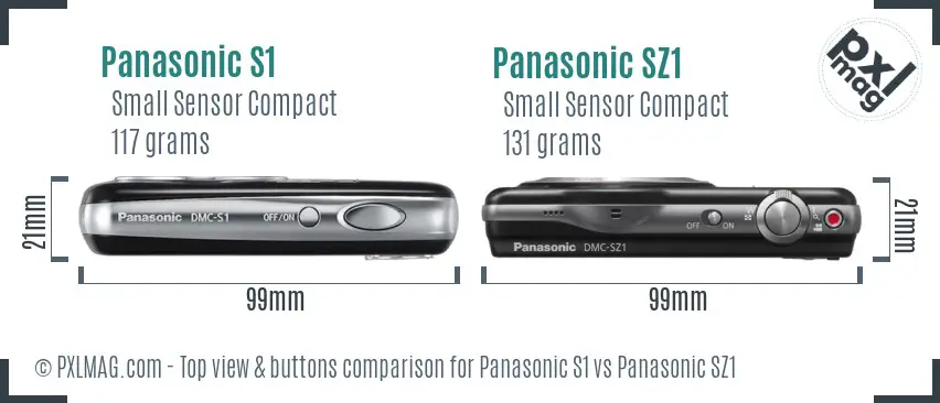 Panasonic S1 vs Panasonic SZ1 top view buttons comparison