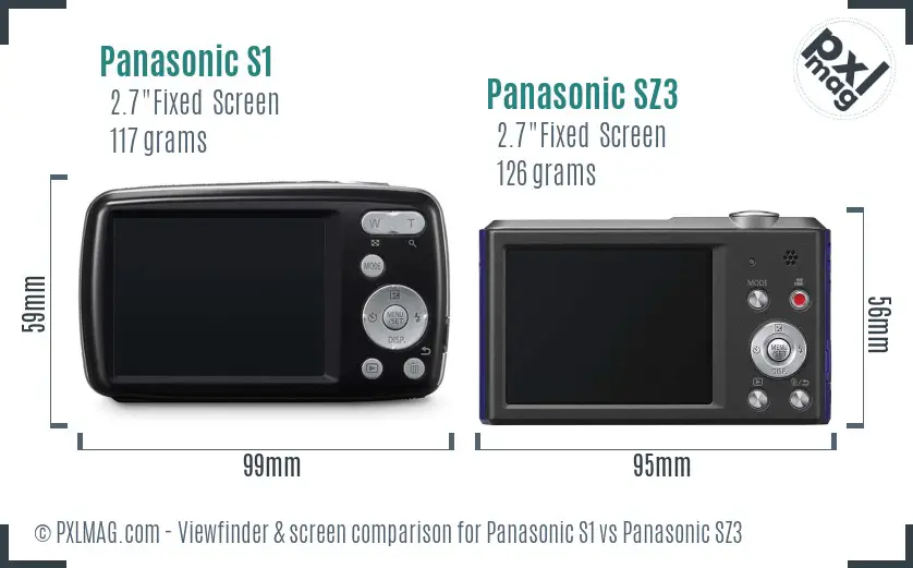Panasonic S1 vs Panasonic SZ3 Screen and Viewfinder comparison