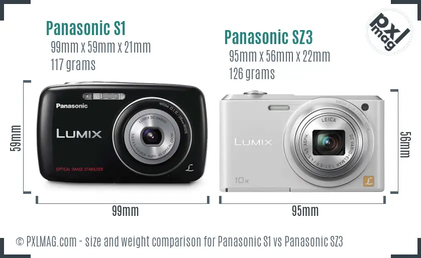 Panasonic S1 vs Panasonic SZ3 size comparison