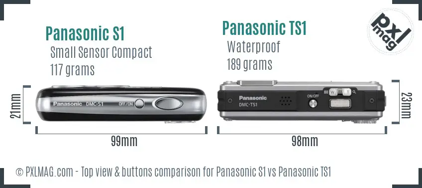 Panasonic S1 vs Panasonic TS1 top view buttons comparison