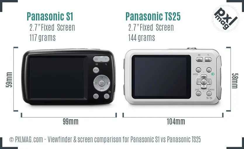 Panasonic S1 vs Panasonic TS25 Screen and Viewfinder comparison