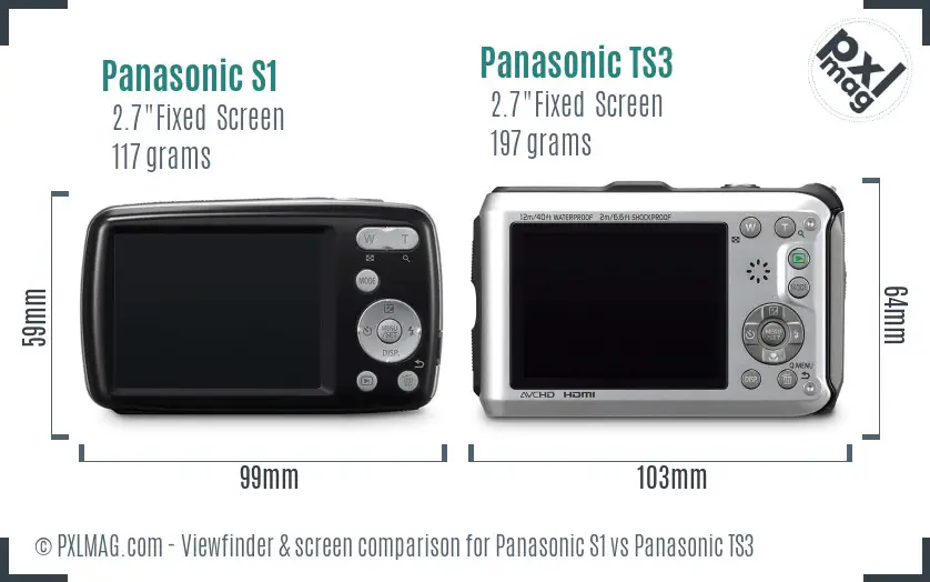 Panasonic S1 vs Panasonic TS3 Screen and Viewfinder comparison