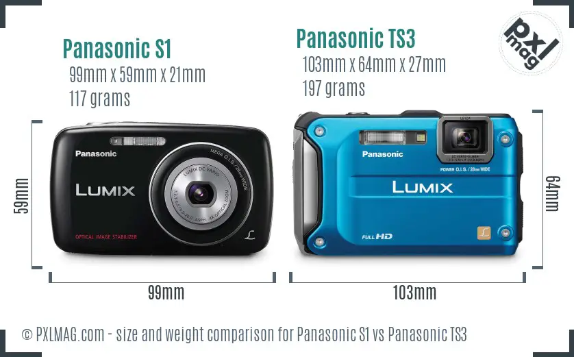 Panasonic S1 vs Panasonic TS3 size comparison