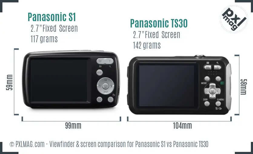 Panasonic S1 vs Panasonic TS30 Screen and Viewfinder comparison