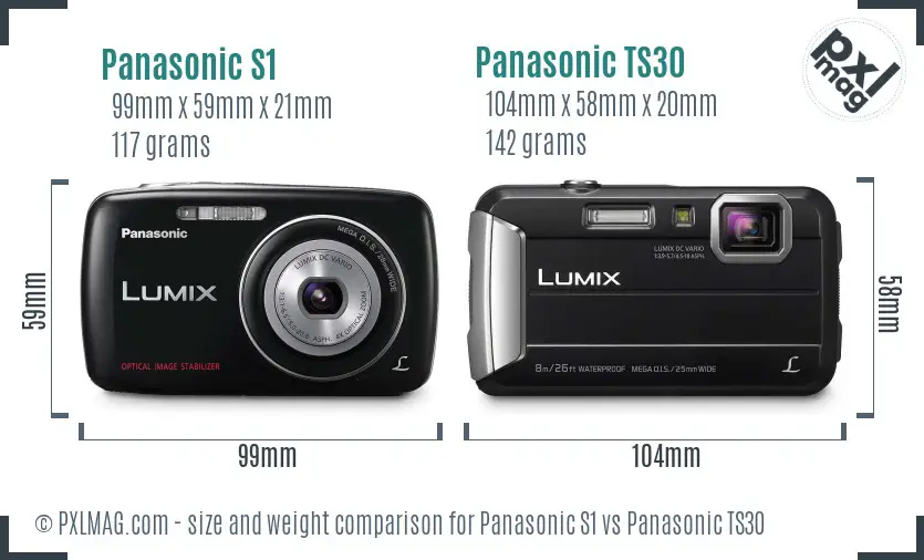 Panasonic S1 vs Panasonic TS30 size comparison