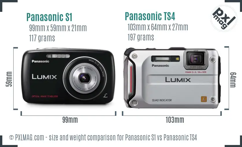 Panasonic S1 vs Panasonic TS4 size comparison