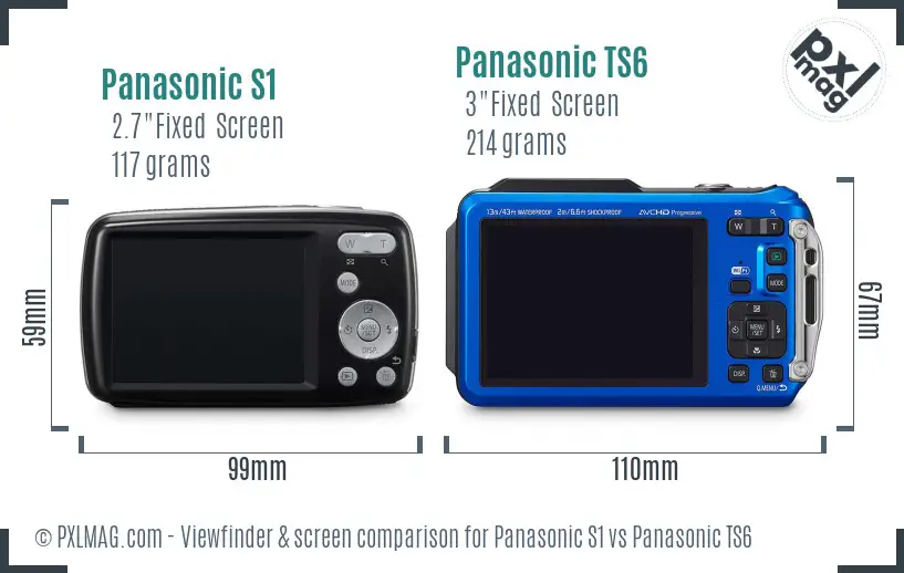 Panasonic S1 vs Panasonic TS6 Screen and Viewfinder comparison