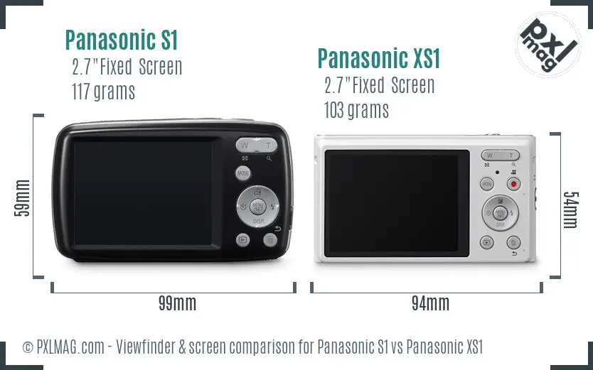 Panasonic S1 vs Panasonic XS1 Screen and Viewfinder comparison