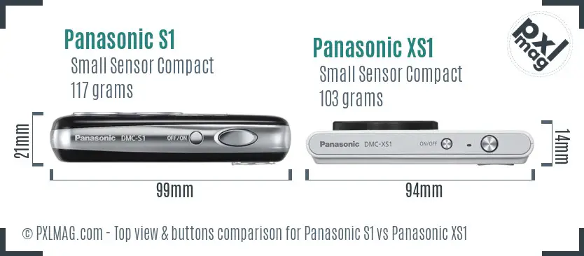 Panasonic S1 vs Panasonic XS1 top view buttons comparison