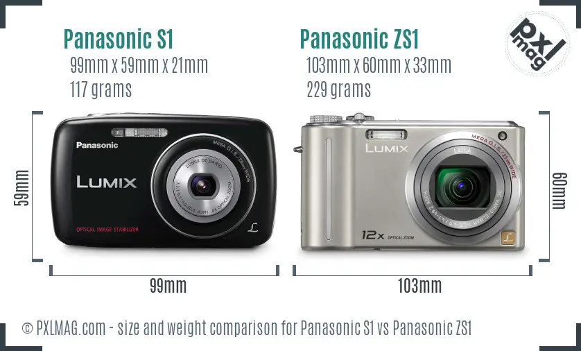 Panasonic S1 vs Panasonic ZS1 size comparison