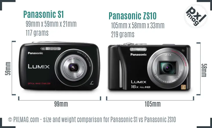 Panasonic S1 vs Panasonic ZS10 size comparison