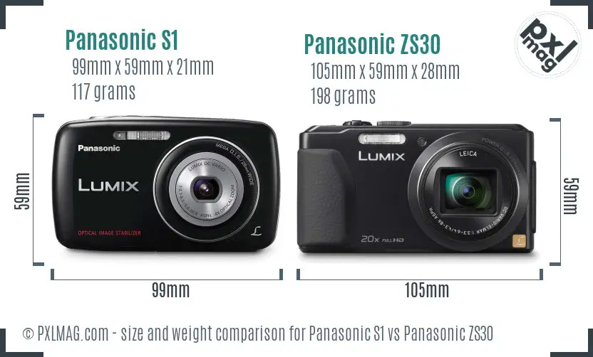 Panasonic S1 vs Panasonic ZS30 size comparison