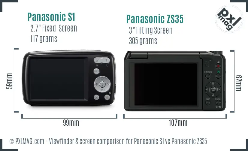 Panasonic S1 vs Panasonic ZS35 Screen and Viewfinder comparison