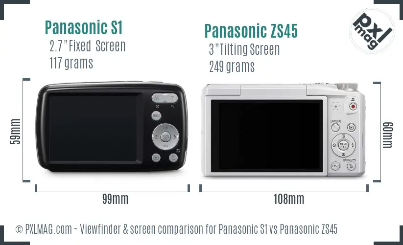 Panasonic S1 vs Panasonic ZS45 Screen and Viewfinder comparison