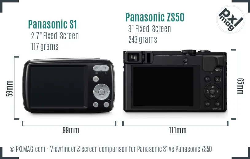 Panasonic S1 vs Panasonic ZS50 Screen and Viewfinder comparison