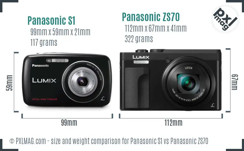 Panasonic S1 vs Panasonic ZS70 size comparison