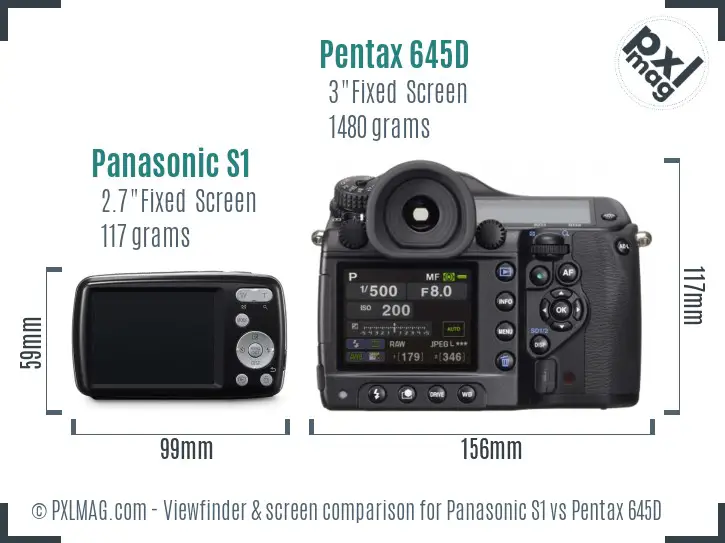 Panasonic S1 vs Pentax 645D Screen and Viewfinder comparison