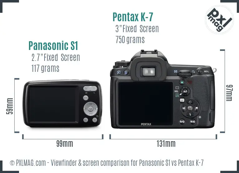 Panasonic S1 vs Pentax K-7 Screen and Viewfinder comparison
