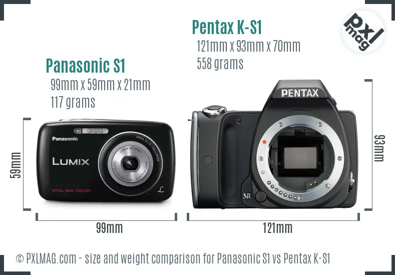 Panasonic S1 vs Pentax K-S1 size comparison