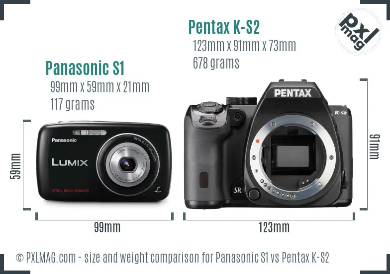 Panasonic S1 vs Pentax K-S2 size comparison